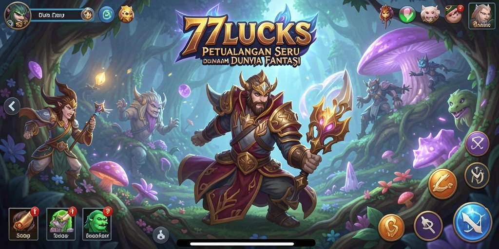 Tangkapan layar menunjukkan petualangan seru dalam 77LUCKS dengan grafik menawan.