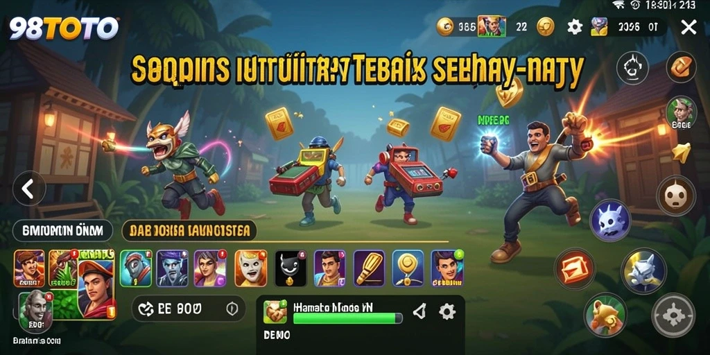 Tampilan antarmuka 98TOTO dengan berbagai fitur utilitas.