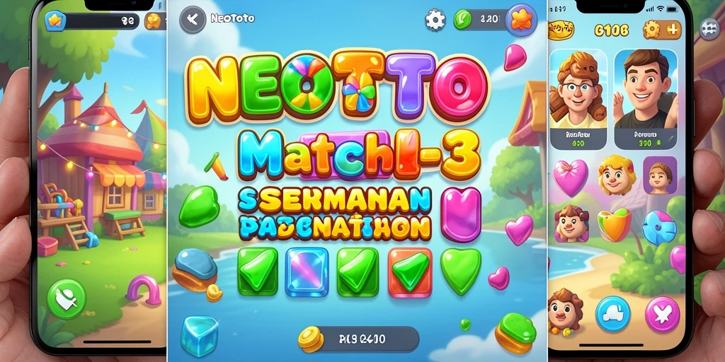 Screenshot NEOTOTO menampilkan gameplay yang seru dalam kategori Match-3.