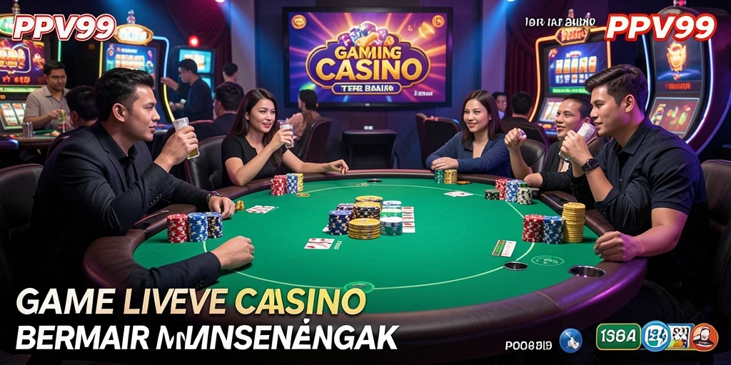 Screenshot gameplay PPV99 yang menampilkan interaksi dealer dan pemain.