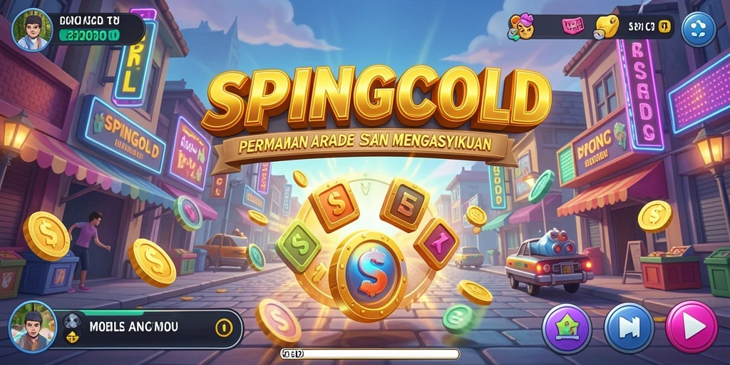 Tampilan gameplay SPINGOLD yang mengasyikkan dan penuh aksi.